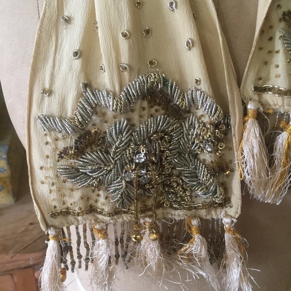 Silk Sequined Embellished Scarf - Picture 3 of 5